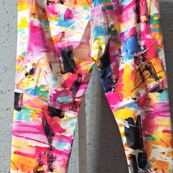 #061 Sz XL Leggings / Abstract Activewear Sports Bottom Rebelious by Maya Elious - Picture 9 of 12